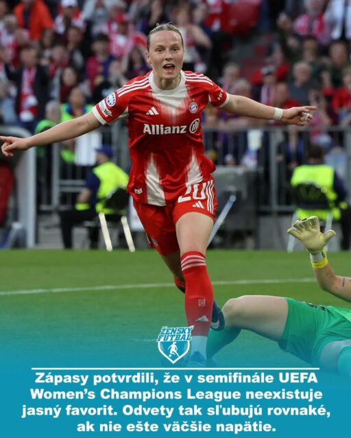 Víkend 25. a 26. apríla priniesol presne to, čo sa od semifinále Ženskej Ligy majstrov čaká — vyrovnané zápasy, zaujímavé priebehy a výsledky, ktoré nechávajú všetko otvorené do odviet. Bayern ukázal, že vysoká prehra 1:7 z októbra nevystihovala ich skutočnú kvalitu, zatiaľ čo Arsenal konečne prelomil dlhoročné trápenie a zapísal si historicky prvé domáce víťazstvo nad OL Lyonnes.

#ZenskyFutbal #FutbalZeny #WomensFootball #Futbalistky #UWCL